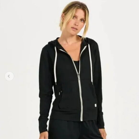Vuori Women's Halo Performance Hooded Zip Up Jacket L Black - Picture 2 of 7